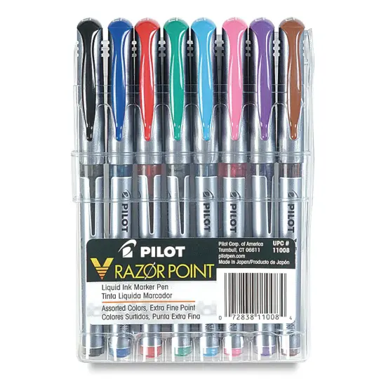 Pilot V-Razor Point Marker Pen Set - Set of 8 {1}