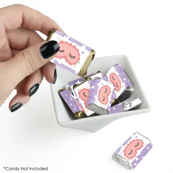 Big Dot of Happiness Pajama Slumber Party - Mini Candy Bar Wrapper Stickers - Girls Sleepover Birthday Party Small Favors - 40 Count {3}