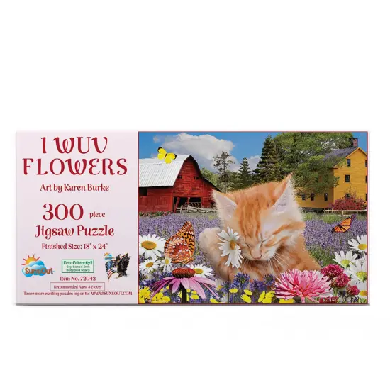 Sunsout I Wuv Flowers 300 pc Jigsaw Puzzle 72042 {4}