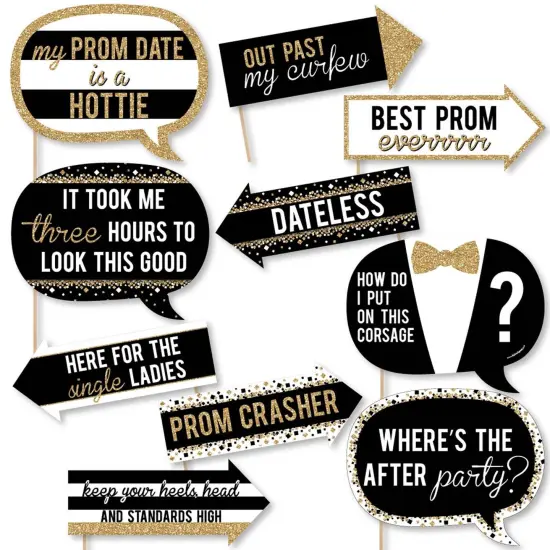 Big Dot of Happiness Funny Prom - Prom Night Party Photo Booth Props Kit - 10 Piece {1}