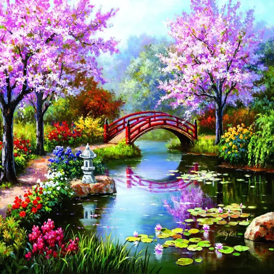Sunsout Japanese Garden in Bloom 300 pc Jigsaw Puzzle 34455 {1}