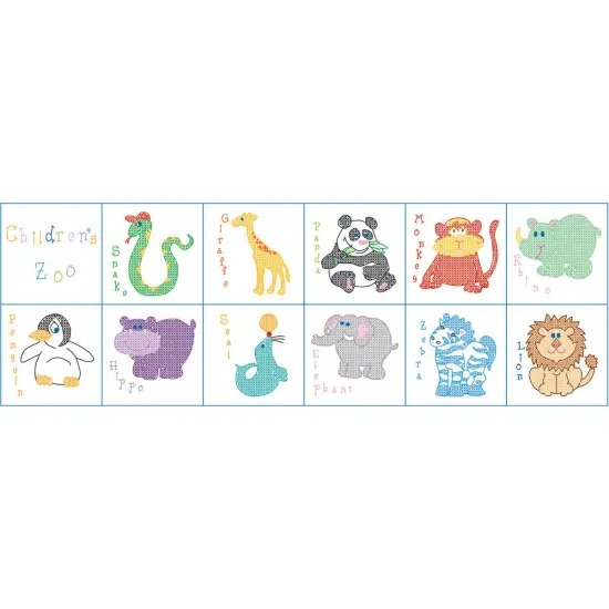 Jack Dempsey Stamped Cloth Nursery Books 8"X8" 12 Pages-Children's Zoo {4}