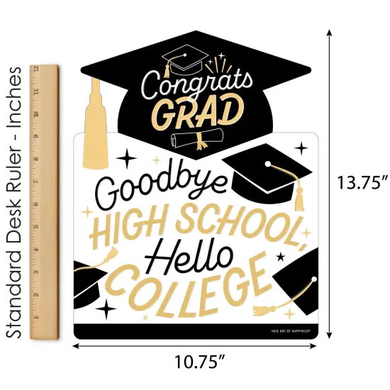 Big Dot of Happiness Hello College Graduation Party Yard Sign - Outdoor Lawn Sign - 1 Piece {6}