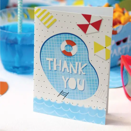 Big Dot of Happiness Make a Splash - Pool Party - Summer Swimming Party or Birthday Party Thank You Cards (8 Count) {7}