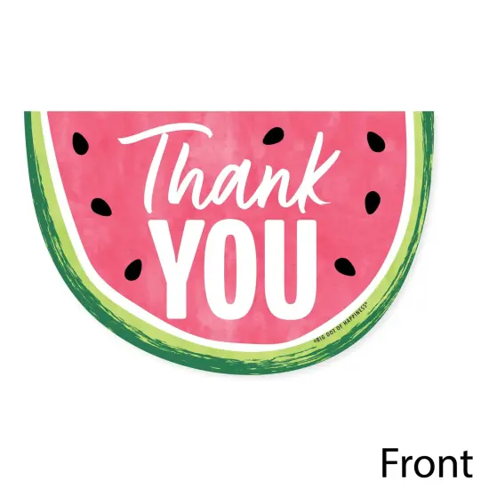 Big Dot of Happiness Sweet Watermelon - Shaped Thank You Cards - Fruit Party Thank You Note Cards with Envelopes - Set of 12 {4}