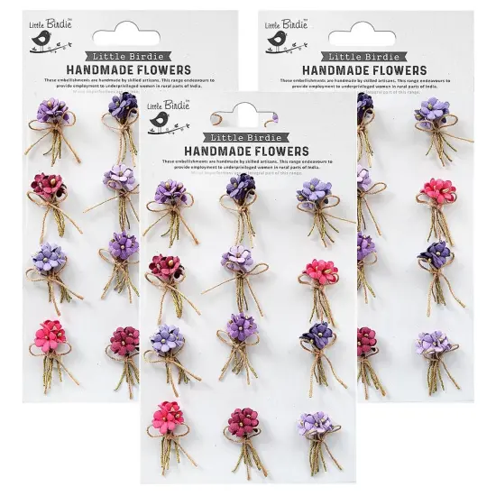 Pack of 3 - Little Birdie Paper Bouquet 12/Pkg-Birds And Berries {1}