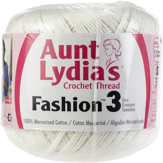 Multipack of 12 - Aunt Lydia's Fashion Crochet Thread Size 3-White {2}