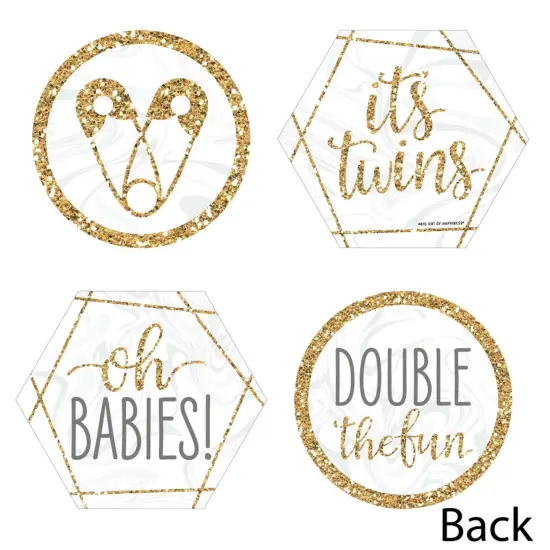 Big Dot of Happiness It's Twins - Decorations DIY Gold Twins Baby Shower Essentials - Set of 20 {4}