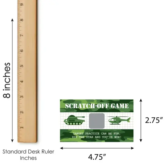 Big Dot of Happiness Camo Hero - Army Military Camouflage Party Game Scratch Off Cards - 22 Count {7}