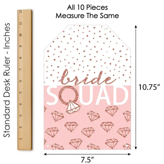Big Dot of Happiness Bride Squad - Hanging Vertical Paper Door Banners - Rose Gold Bridal Shower Bachelorette Party Wall Decor Kit - Indoor Door Decor {7}