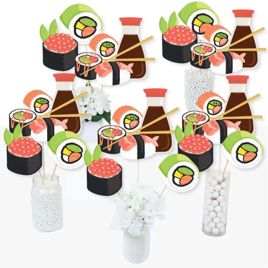 Big Dot of Happiness Let's Roll - Sushi - Japanese Party Centerpiece Sticks - Table Toppers - Set of 15 {3}
