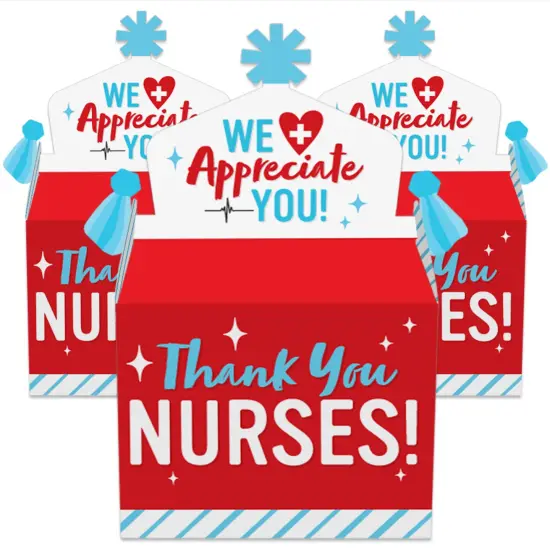 Thank You Nurses - Treat Box Party Favors - Nurse Appreciation Week Goodie Gable Boxes - Set of 12 {3}