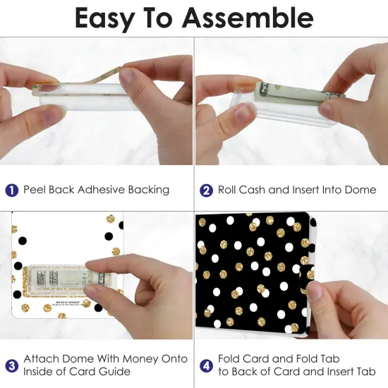 Big Dot of Happiness Adult Happy Birthday - Gold - DIY Assorted Birthday Cash Holder Gift - Funny Money Cards - Set of 6 {4}