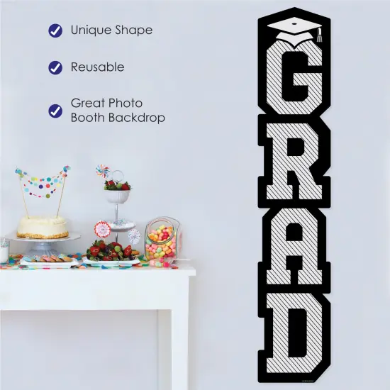 Big Dot of Happiness Graduation Cheers Banner - Vertical Shaped Banner Decorations {3}