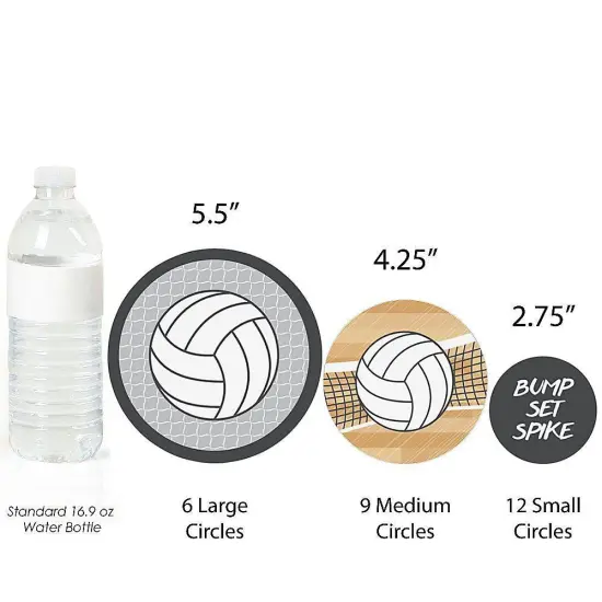 Big Dot of Happiness Bump, Set, Spike - Volleyball - Baby Shower or Birthday Party Giant Circle Confetti - Party Decorations - Large Confetti 27 Count {4}