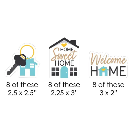 Big Dot of Happiness Welcome Home Housewarming - DIY Shaped New Sweet Home Cut-Outs - 24 Count {3}