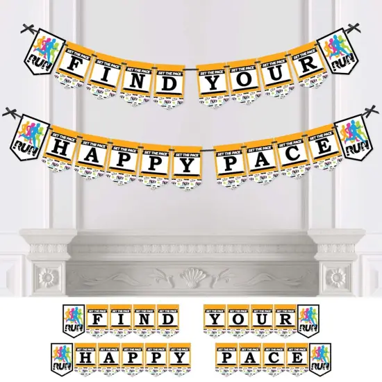Big Dot of Happiness Set the Pace - Running - Track, Cross Country or Marathon Party Bunting Banner - Party Decorations - Find Your Happy Pace {1}
