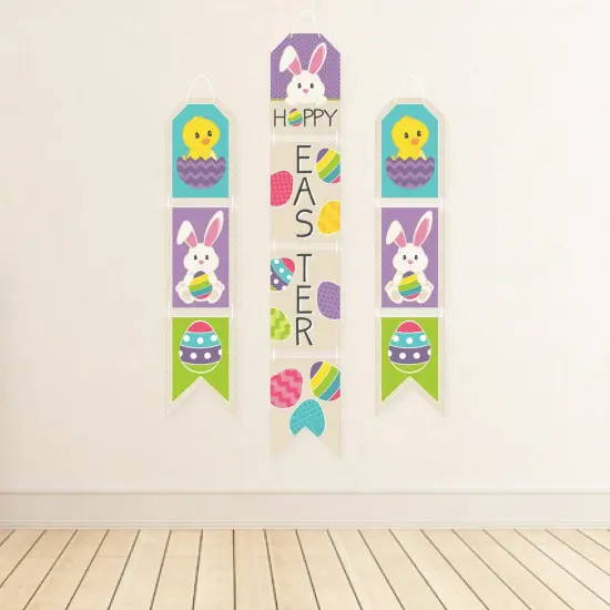 Big Dot of Happiness Hippity Hoppity - Hanging Vertical Paper Door Banners - Easter Bunny Party Wall Decoration Kit - Indoor Door Decor {4}