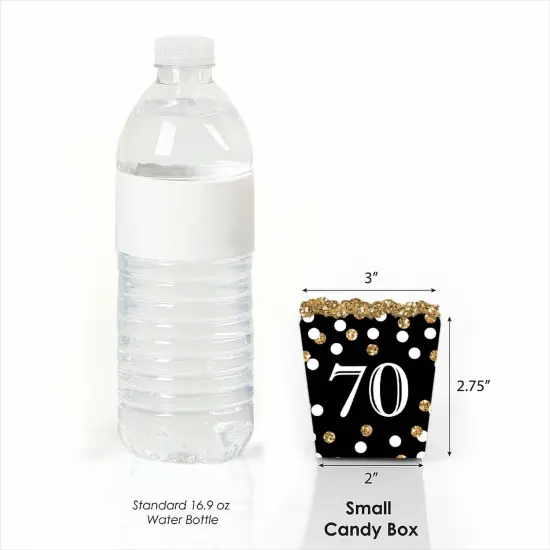 Big Dot of Happiness Adult 70th Birthday - Gold - Party Mini Favor Boxes - Birthday Party Treat Candy Boxes - Set of 12 {3}