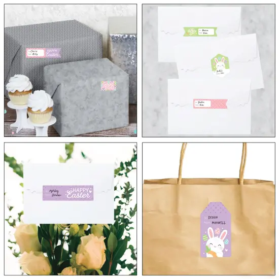 Big Dot of Happiness Spring Easter Bunny - Assorted Happy Easter Party Gift Tag Labels - To and From Stickers - 12 Sheets - 120 Stickers {7}