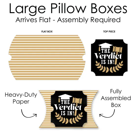 Big Dot of Happiness Law School Grad - Favor Gift Boxes - Future Lawyer Graduation Party Large Pillow Boxes - Set of 12 {7}