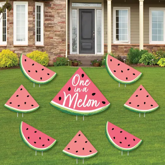 Big Dot of Happiness Sweet Watermelon - Yard Sign and Outdoor Lawn Decorations - Fruit Party Yard Signs - Set of 8 {1}