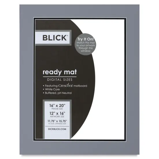 Blick Double Mat - Bar Harbor Gray / Smooth Black, 16" x 20" (11-3/4" x 15-3/4") opening {1}