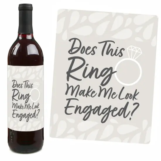 Big Dot of Happiness Champagne Elegantly Simple - Wedding or Bridal Shower Guest Party Favors Decorations- Wine Bottle Label Stickers - Set of 4 {7}