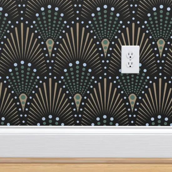 Peel & Stick Wallpaper 2FT Wide 1920S Glam Boho Jungle Geometric Luxury Custom Removable Wallpaper by Spoonflower {4}