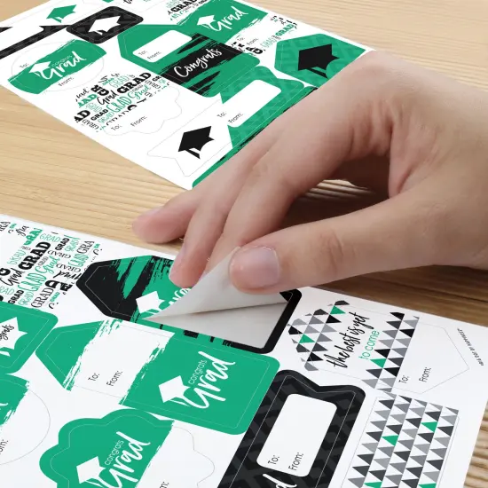 Big Dot of Happiness Green Grad Best is Yet to Come Assorted Green Graduation Party Gift Tag Labels To and From Stickers 12 Sheets 120 Stickers {6}