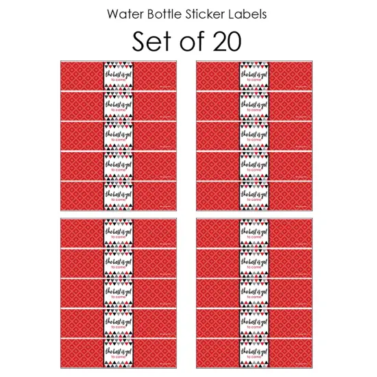 Big Dot of Happiness Red Graduation Party Water Bottle Sticker Labels - Set of 20 {4}