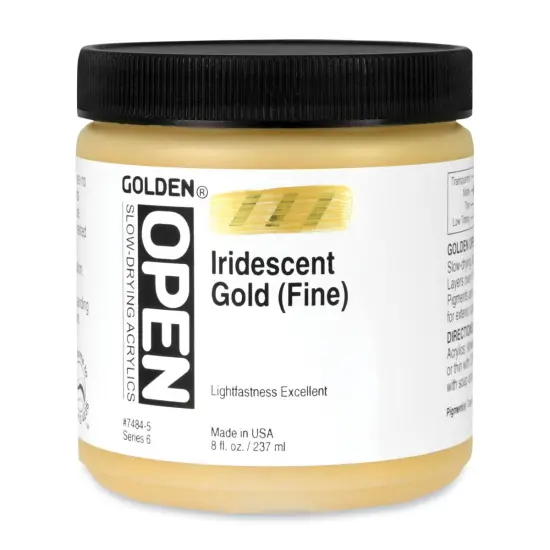 Golden Open Acrylics - Iridescent Gold (Fine), 8 oz Jar {1}