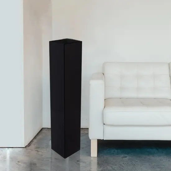 Large Tall Rectangular Wooden Modern Floor Vase - Sleek Contemporary Decor Accent for Living Room, Bedroom, Hallway and Entryway - Handcrafted Decorative Display Piece with Elegant Design Set of 2 Black {2}