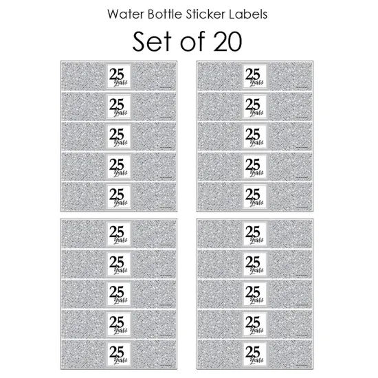 Big Dot of Happiness We Still Do - 25th Wedding Anniversary - Anniversary Party Water Bottle Sticker Labels - Set of 20 {4}