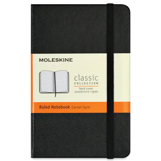 Moleskine Classic Hardcover Notebook - Black, Ruled, 5-1/2" x 3-1/2" {1}