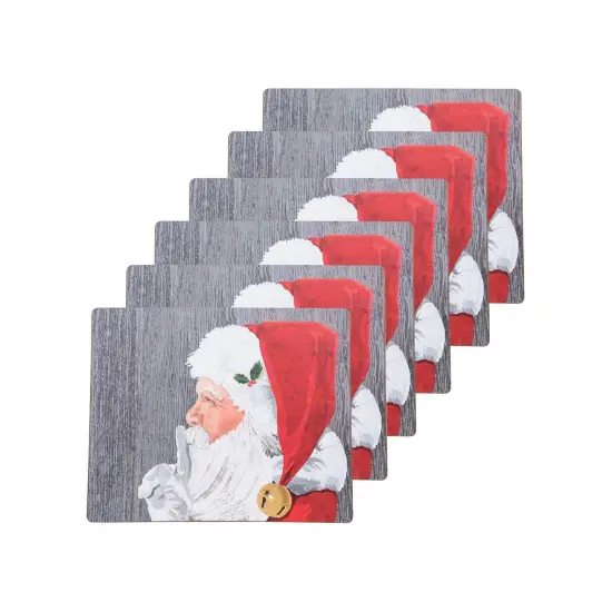 Santa Hardboard Placemat, Set of 6, 13" x 16" {1}