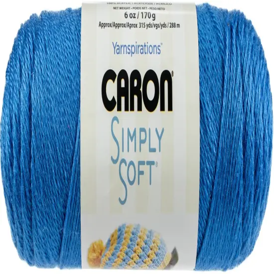 Caron Simply Soft Cobalt Blue Yarn - 3 Pack of 170g/6oz - Acrylic - 4 Medium (Worsted) - 315 Yards - Knitting/Crochet {2}