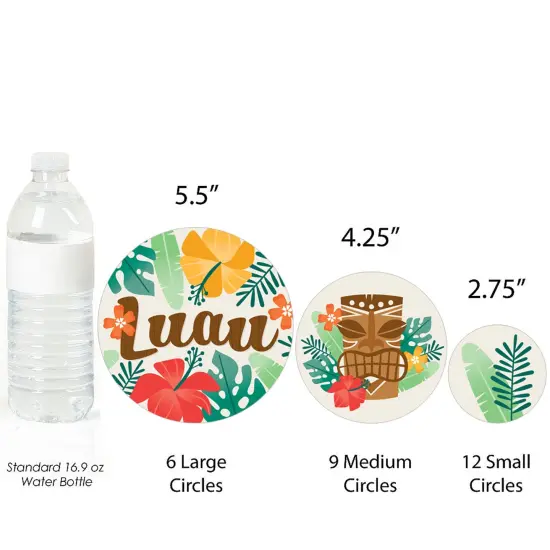 Big Dot of Happiness Tropical Luau - Hawaiian Beach Party Giant Circle Confetti - Party Decorations - Large Confetti 27 Count {4}