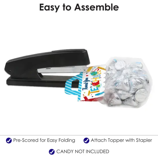 Big Dot of Happiness Thank You Teachers - DIY Teacher Appreciation Clear Goodie Favor Bag Labels - Candy Bags with Toppers - Set of 24 {6}