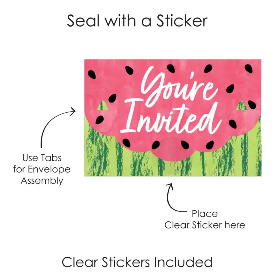 Big Dot of Happiness Sweet Watermelon - Fill-In Cards - Fruit Party Fold and Send Invitations - Set of 8 {7}