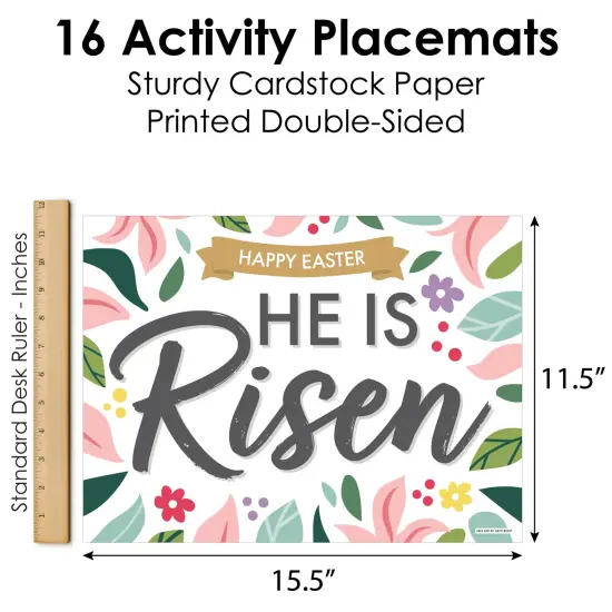 Big Dot of Happiness Religious Easter - Paper Christian Holiday Party Coloring Sheets - Activity Placemats - Set of 16 {6}