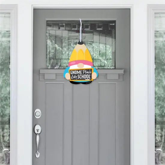 Big Dot of Happiness School Gnomes - Hanging Porch Teacher and Classroom Outdoor Decorations - Front Door Decor - 1 Piece Sign {3}