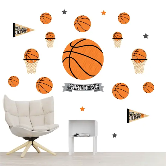 Big Dot of Happiness Nothin&rsquo; But Net - Basketball - Peel and Stick Sports Decor Vinyl Wall Art Stickers - Wall Decals - Set of 20 {1}