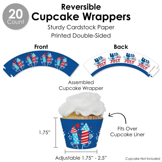 Big Dot of Happiness Firecracker 4th of July -Party Favors and Cupcake Kit - Fabulous Favor Party Pack - 100 Pieces {6}