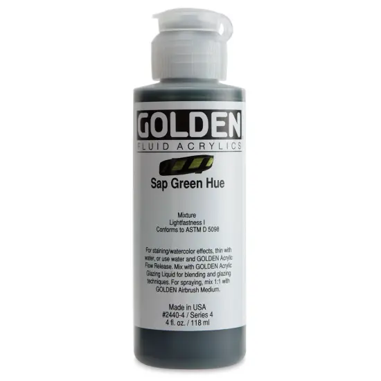 Golden Fluid Acrylics - Sap Green Historical Hue, 4 oz bottle {1}