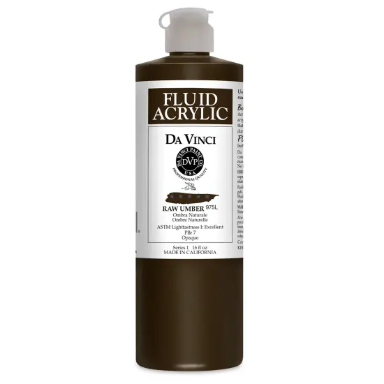 Da Vinci Fluid Acrylics - Raw Umber, 16 oz bottle {1}