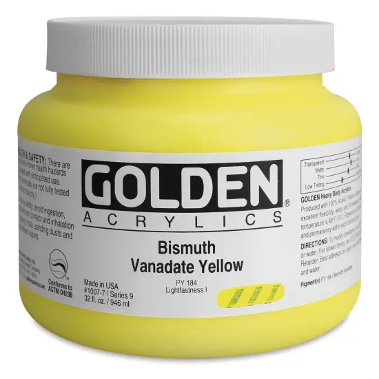 Golden Heavy Body Artist Acrylics - Bismuth Vanadate Yellow, 32 oz Jar {1}