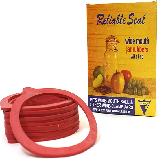 Old-Style Canning Jar Rubber Sealing Rings Wide Mouth With Tabs Box of 12 {3}