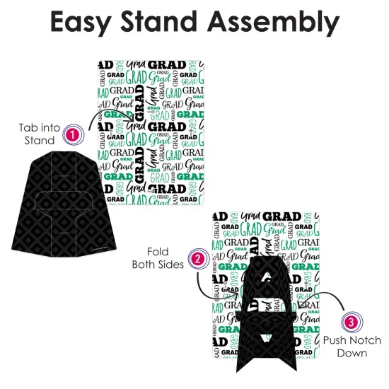 Big Dot of Happiness Green Graduation Party Centerpieces - 4x6 Picture Display - Paper Photo Frames - Set of 12 {7}