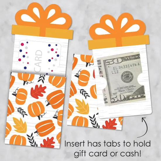 Big Dot of Happiness Fall Pumpkin - Halloween or Thanksgiving Party Money and Gift Card Sleeves - Nifty Gifty Card Holders - Set of 8 {4}